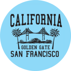 California San Francisco Golden Gate On Blue Sticker
