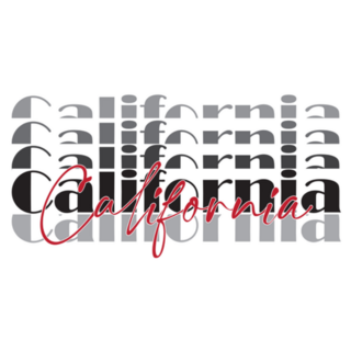California Slogan Print Lettering Sticker