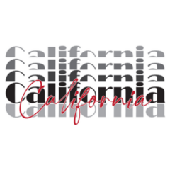 California Slogan Print Lettering Sticker