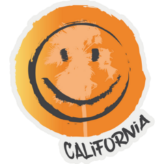 California Smile Lettering Sticker