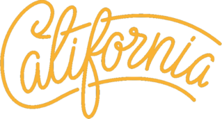 California State Brush Lettering Sticker