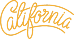 California State Brush Lettering Sticker