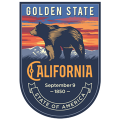 California State Emblem with Bear Sticker