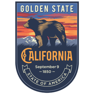 California State Emblem with Bear Sticker