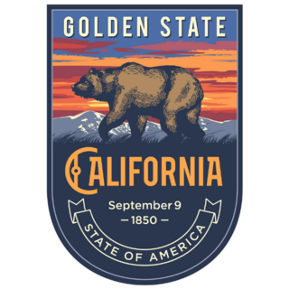 California State Emblem with Sunset Sticker