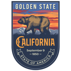 California State Emblem with Sunset Sticker