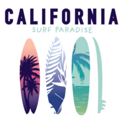 California Surf Paradise Illustration Sticker