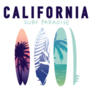 California Surf Paradise Illustration Sticker