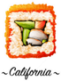 California Sushi Roll Sticker