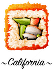 California Sushi Roll Sticker