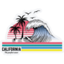 California Theme Text With Waves Sticker