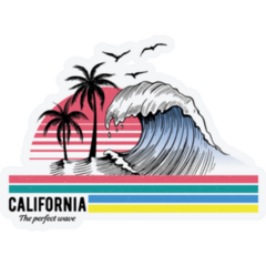 California Theme Text With Waves Sticker