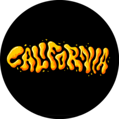 California Typography Funky Lettering Sticker