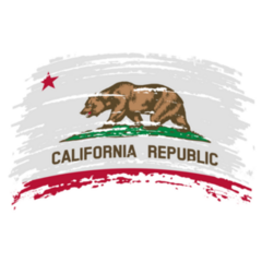 California Us Flag In Grunge Sticker