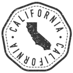 California, Usa Map Stamp Sticker