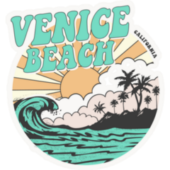 California Venice Beach Typography Sticker