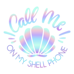 Call Me On My Shell Phone Mermaid Sticker