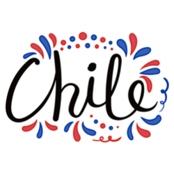 Calligraphic Chile With Decorative Flag Colors Sticker