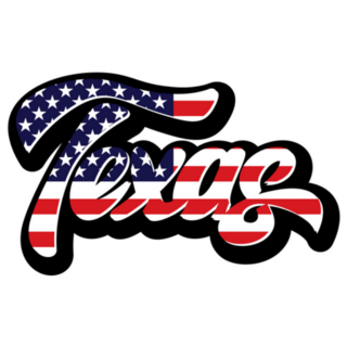 Calligraphic Inscription Of American State Texas Sticker