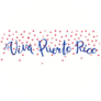 Calligraphic Spanish Lettering Viva Puerto Rico Sticker