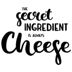 Calligraphy - The Secret Ingredient Is Always Cheese Sticker