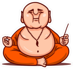 Calm Buddha Practices Yoga Sticker