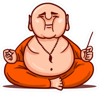 Calm Buddha Practices Yoga Sticker
