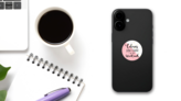Calories Dont Count On The Weekend Dessert Sticker on a Phone (New) example