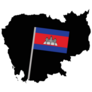 Cambodia Black Map Flag Sticker