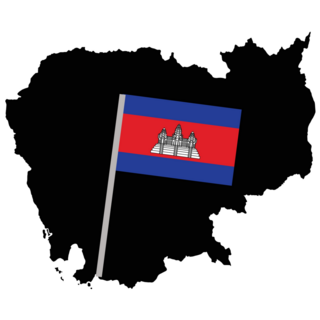 Cambodia Black Map Flag Sticker
