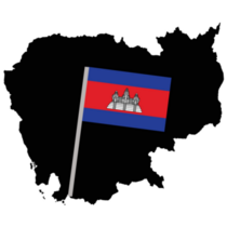 Cambodia Black Map Flag Sticker