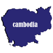Cambodia Blue Map Sticker