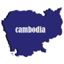 Cambodia Blue Map Sticker