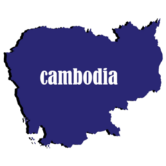 Cambodia Blue Map Sticker
