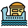 Cambodia Boat Icon Sticker