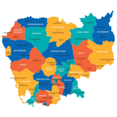 Cambodia Borders & Cities Sticker