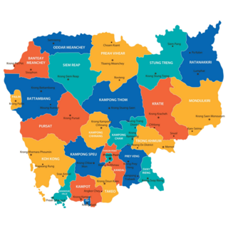 Cambodia Borders & Cities Sticker