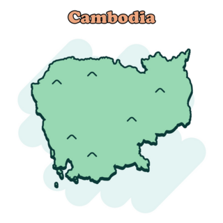 Cambodia Cartoon Sticker