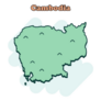 Cambodia Cartoon Sticker