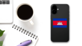 Cambodia Country Flag Sticker on a Phone (New) example