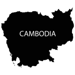 Cambodia Country Name Map Sticker