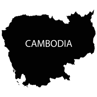 Cambodia Country Name Map Sticker