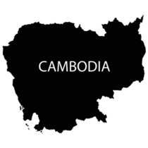 Cambodia Country Name Map Sticker
