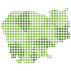 Cambodia Dotted Map Sticker
