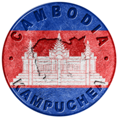 Cambodia Flag Button Sticker