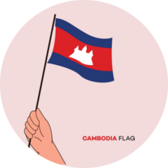 Cambodia Flag Circle Sticker