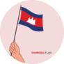 Cambodia Flag Circle Sticker