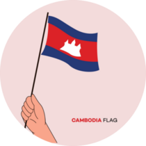 Cambodia Flag Circle Sticker