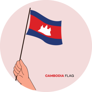 Cambodia Flag Circle Sticker