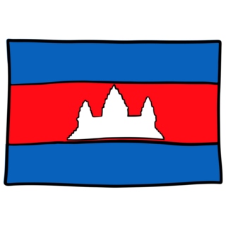 Cambodia Flag Doodle Sticker